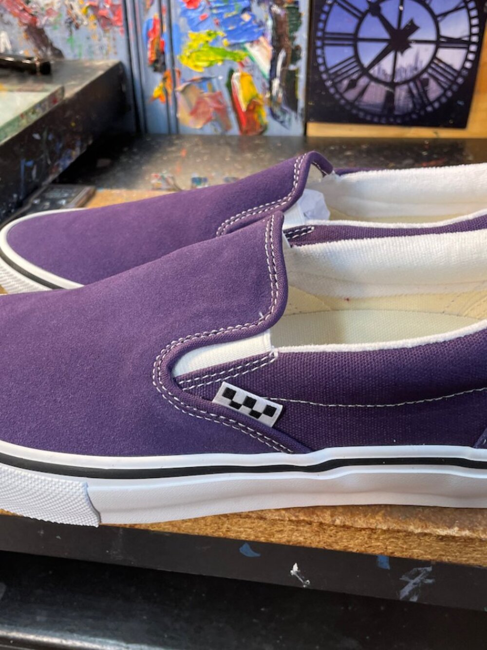 Vans Skate Slip On Purple Black Size US 10 Men New VN0A2Z31PCA Rare Sneakers